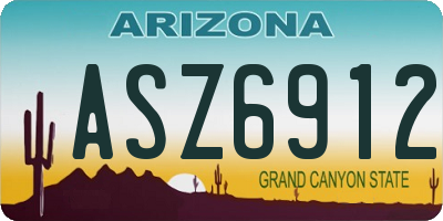 AZ license plate ASZ6912