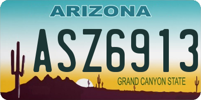 AZ license plate ASZ6913