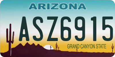 AZ license plate ASZ6915