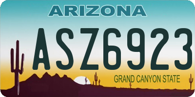 AZ license plate ASZ6923