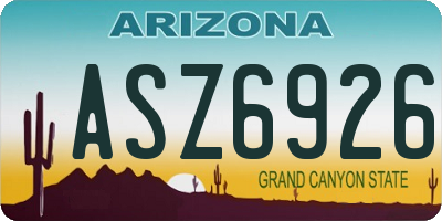 AZ license plate ASZ6926