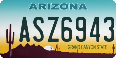 AZ license plate ASZ6943