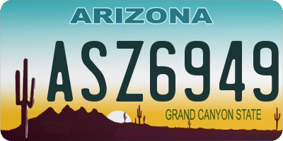 AZ license plate ASZ6949