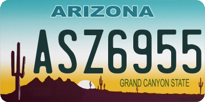 AZ license plate ASZ6955