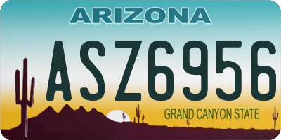 AZ license plate ASZ6956