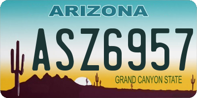 AZ license plate ASZ6957
