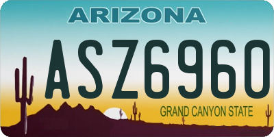 AZ license plate ASZ6960