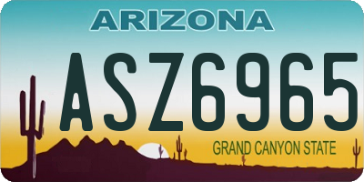 AZ license plate ASZ6965