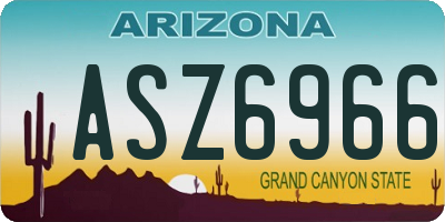 AZ license plate ASZ6966