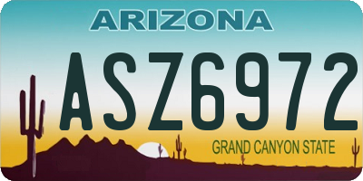 AZ license plate ASZ6972