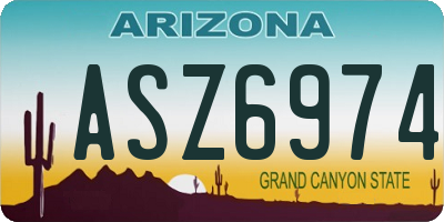AZ license plate ASZ6974