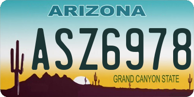 AZ license plate ASZ6978