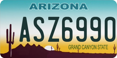 AZ license plate ASZ6990