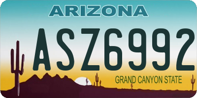 AZ license plate ASZ6992