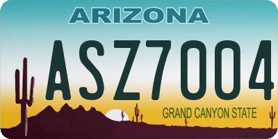 AZ license plate ASZ7004