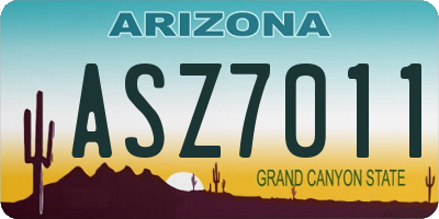 AZ license plate ASZ7011