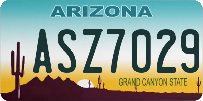 AZ license plate ASZ7029