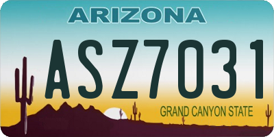 AZ license plate ASZ7031