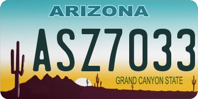 AZ license plate ASZ7033