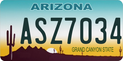 AZ license plate ASZ7034