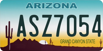 AZ license plate ASZ7054