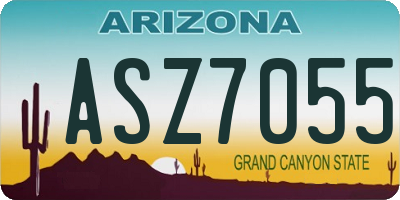 AZ license plate ASZ7055