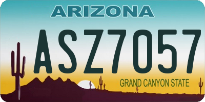 AZ license plate ASZ7057