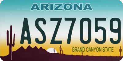 AZ license plate ASZ7059