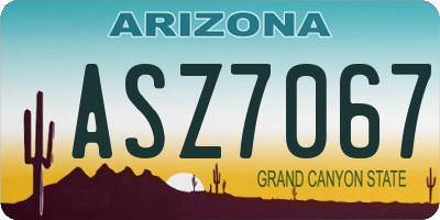 AZ license plate ASZ7067