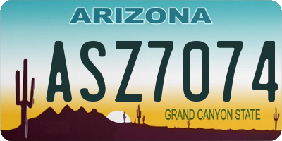 AZ license plate ASZ7074
