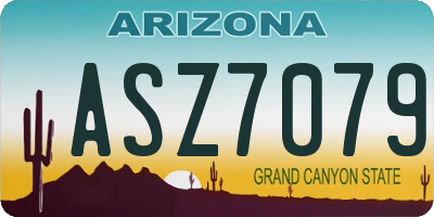 AZ license plate ASZ7079