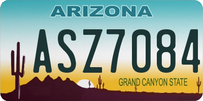 AZ license plate ASZ7084