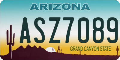 AZ license plate ASZ7089