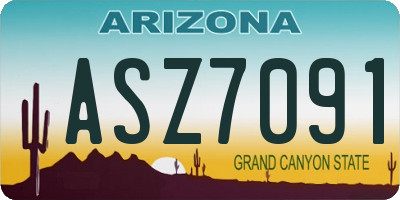 AZ license plate ASZ7091