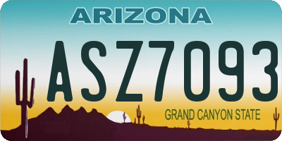 AZ license plate ASZ7093