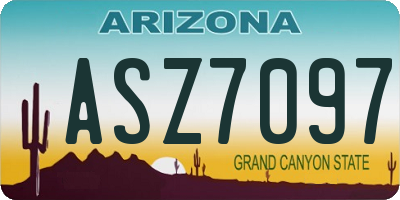 AZ license plate ASZ7097