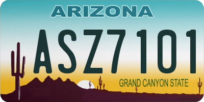 AZ license plate ASZ7101