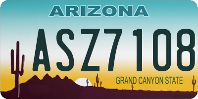 AZ license plate ASZ7108