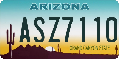 AZ license plate ASZ7110
