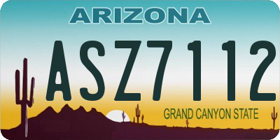 AZ license plate ASZ7112