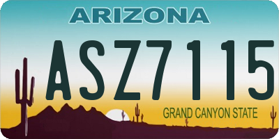 AZ license plate ASZ7115