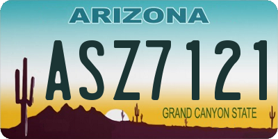 AZ license plate ASZ7121