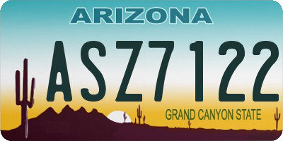 AZ license plate ASZ7122