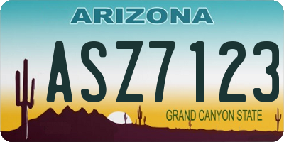 AZ license plate ASZ7123
