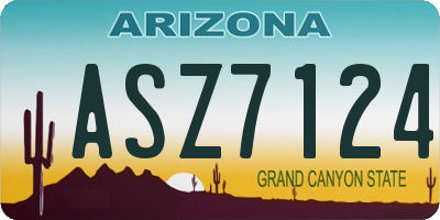 AZ license plate ASZ7124