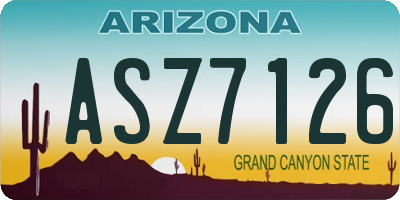 AZ license plate ASZ7126