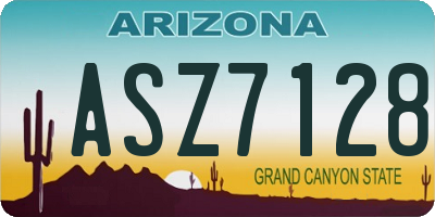 AZ license plate ASZ7128