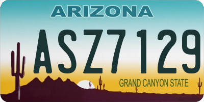 AZ license plate ASZ7129