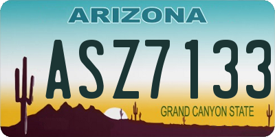 AZ license plate ASZ7133