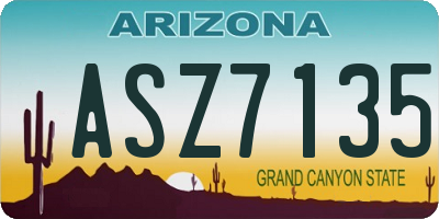 AZ license plate ASZ7135